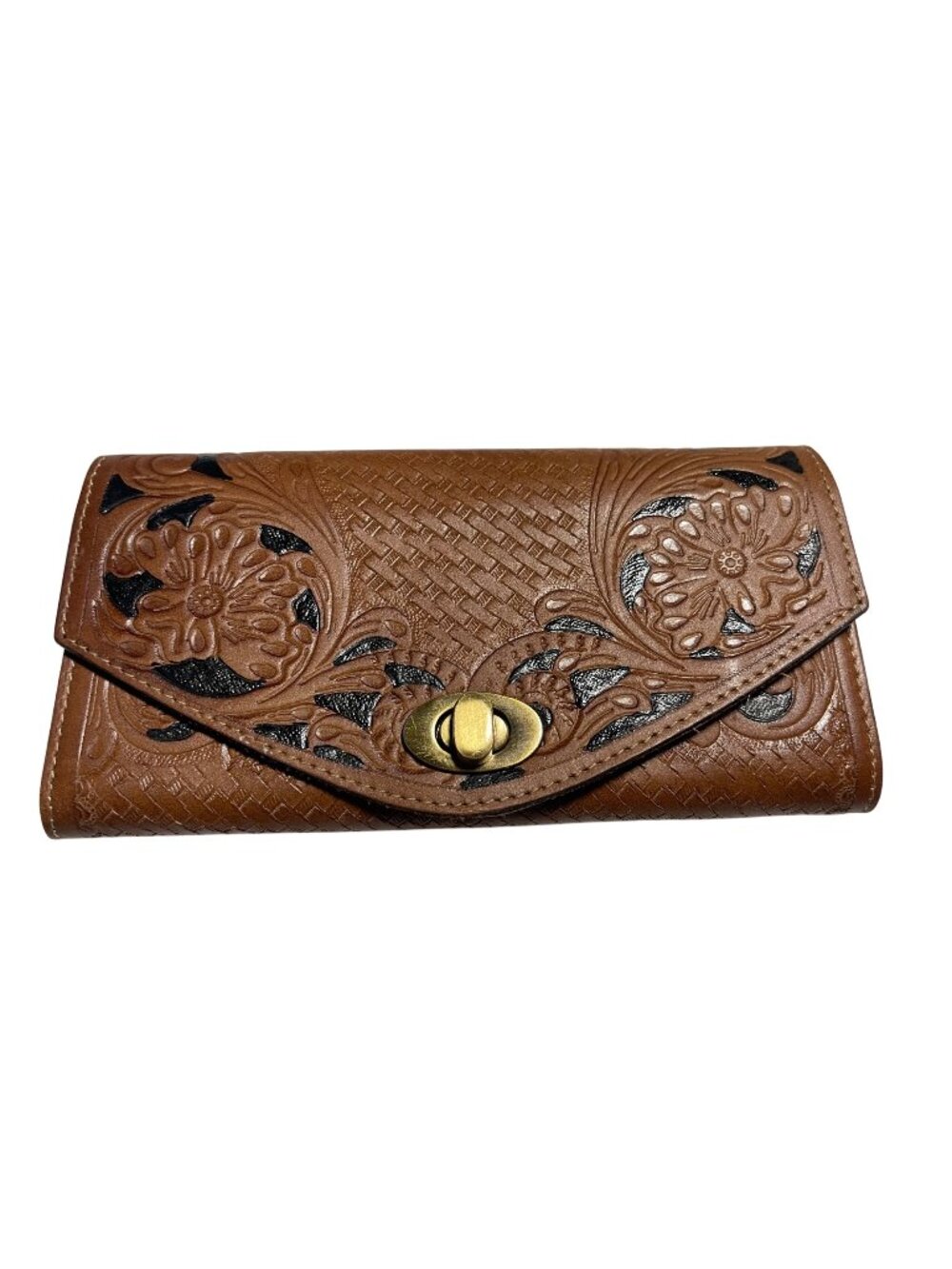 Myra Bay Floral Tooled Faux Leather Wallet RFID Blocking Western Cowgirl Boho
